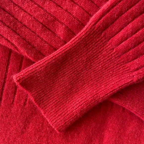 100% Cashmere Mock Neck MIDI Dress - Picture 9 of 13